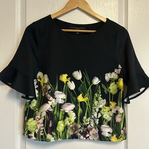 Victoria Beckham for Target black floral top Small